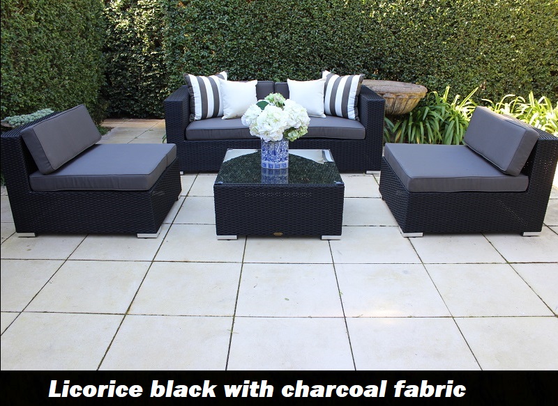 Black wicker patio discount set