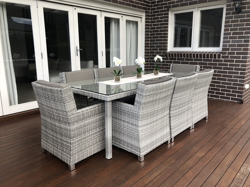 Grey outdoor patio discount set